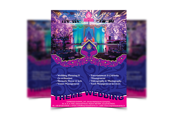 Espresso Wedding theme flyer